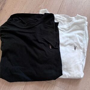 ALLSAINTS BRACE BRUSHED COTTON CREW NECK T-SHIRT. Size small set lot